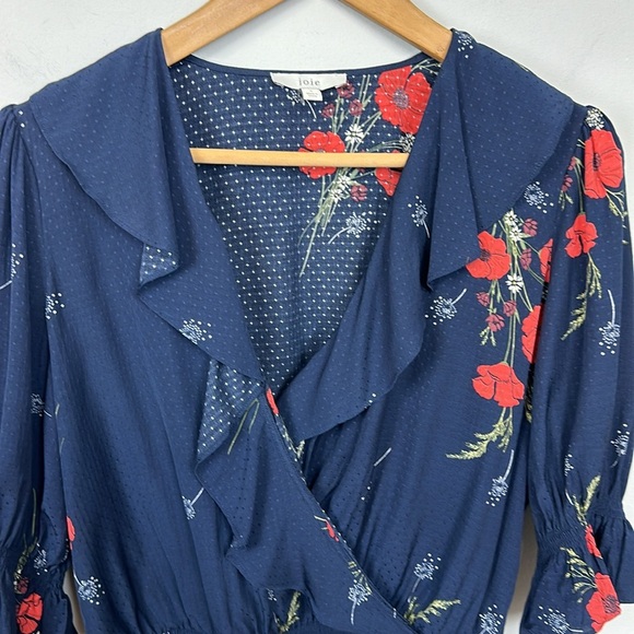 Joie Ottoline Floral-Print Embroidered Top Sz S - Picture 7 of 16